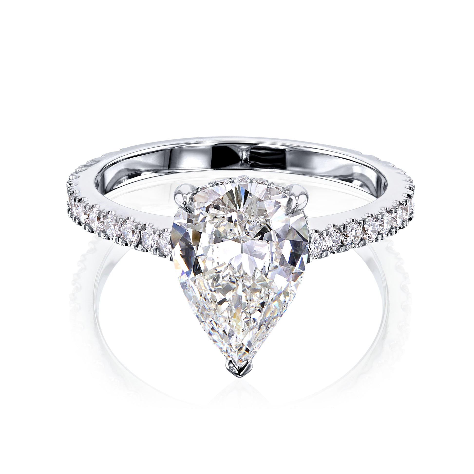 2.38 Carat Natural Diamond Low-set Pear Ring (GIA)