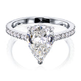 Kobelli The Pear Hidden Halo Diamond Ring (GIA Certified)