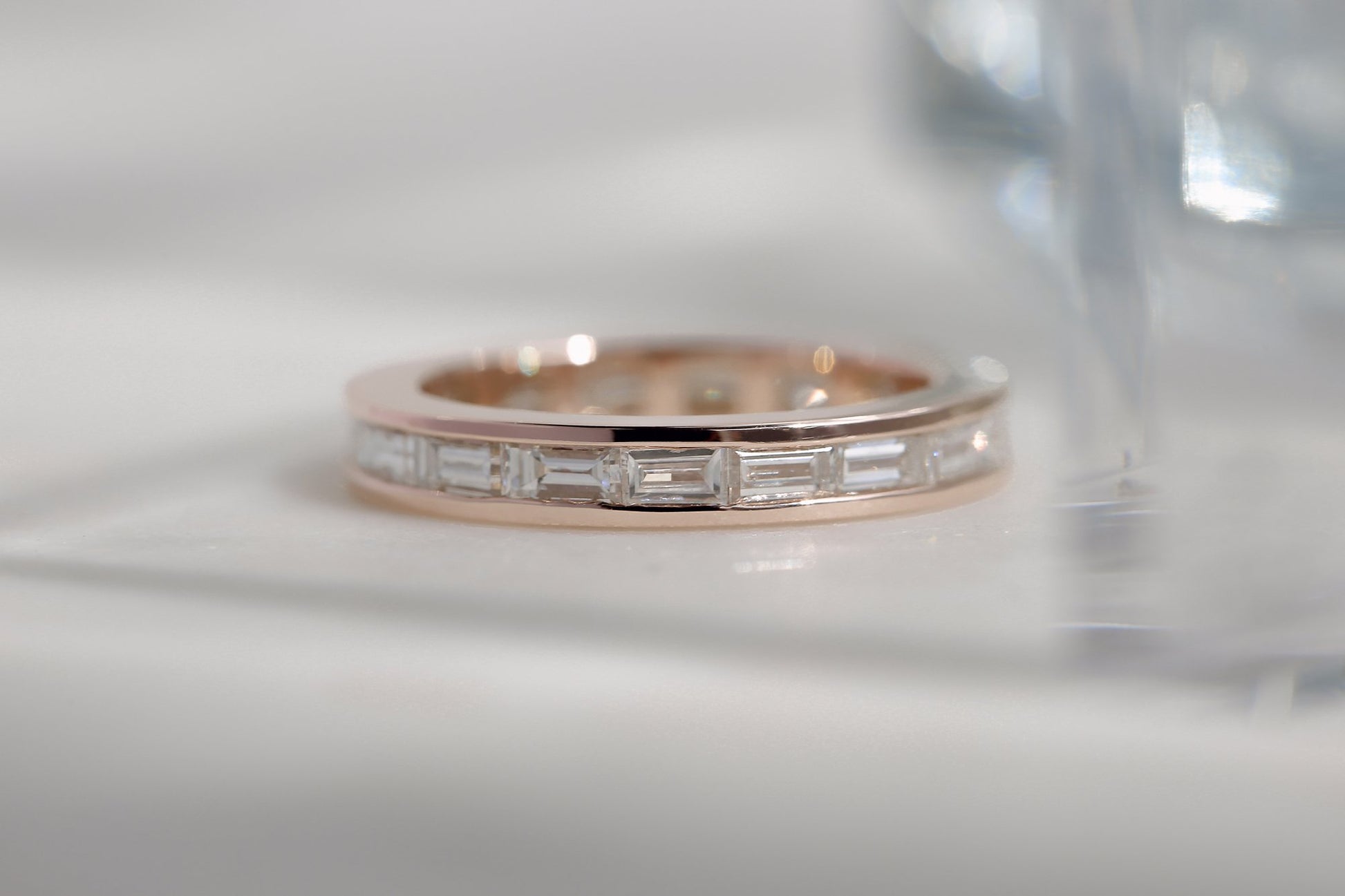 Kobelli Straight Baguette Eternity Band in Channel Setting