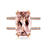 6ct.tw Morganite Parallell Double Band Ring