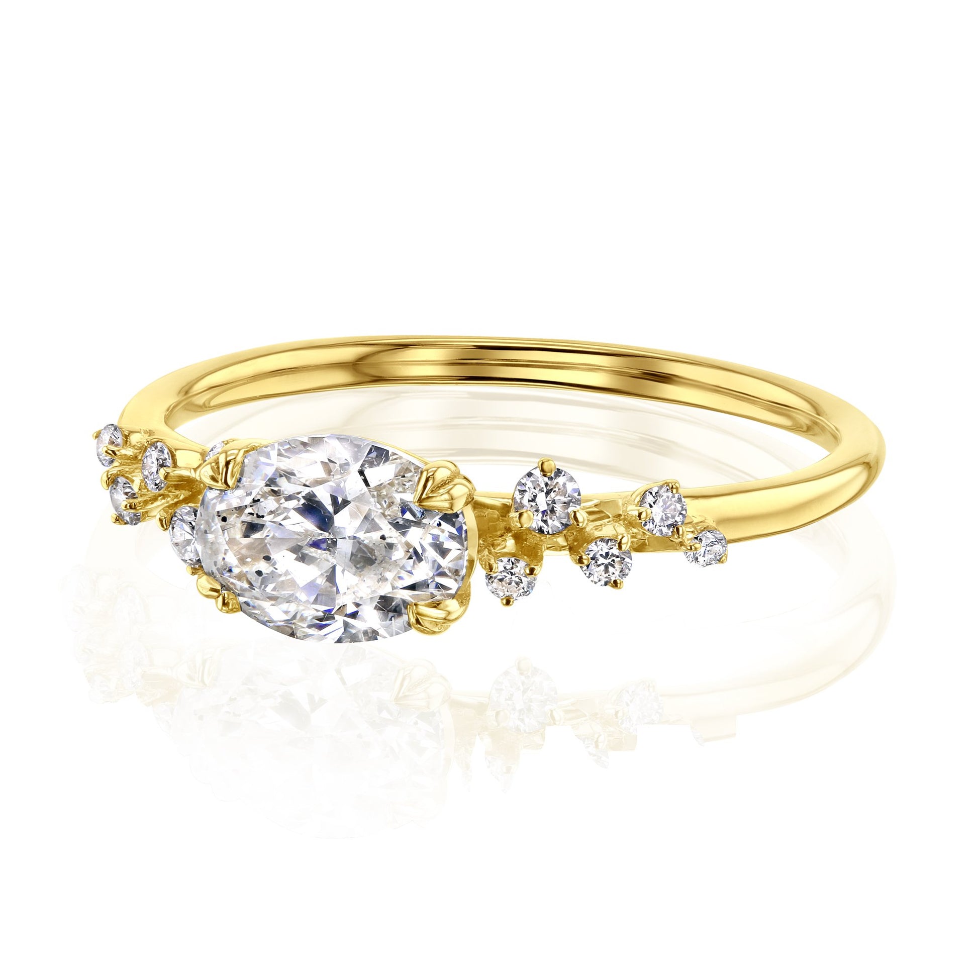 Kobelli Romantic East-West Oval Diamond Ring