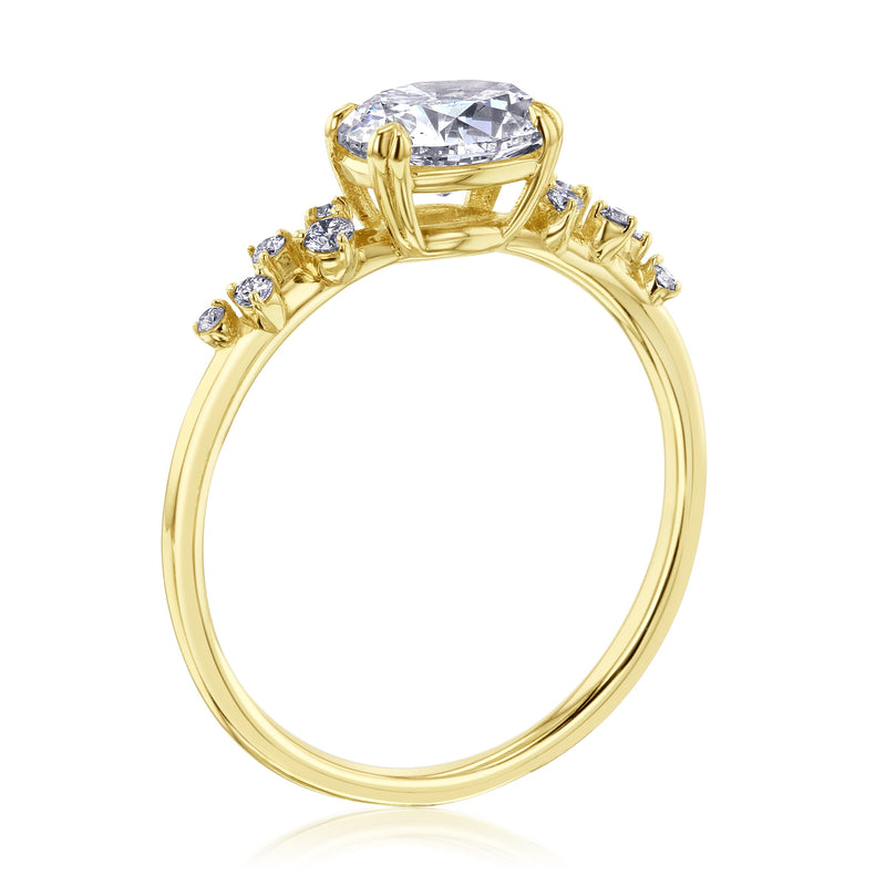 Kobelli Romantic East-West Oval Diamond Ring