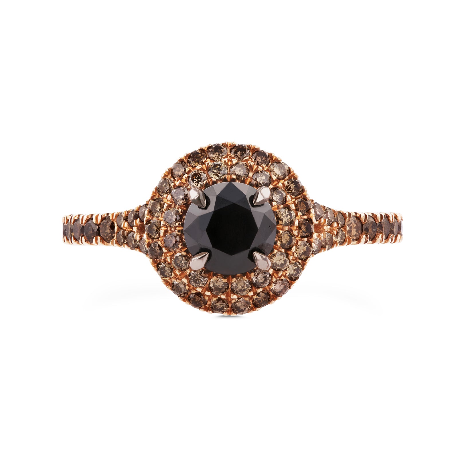 1.52 Carat Black & Champagne Diamond Ring