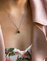 Halskette mit grünem Turmalin und Diamant