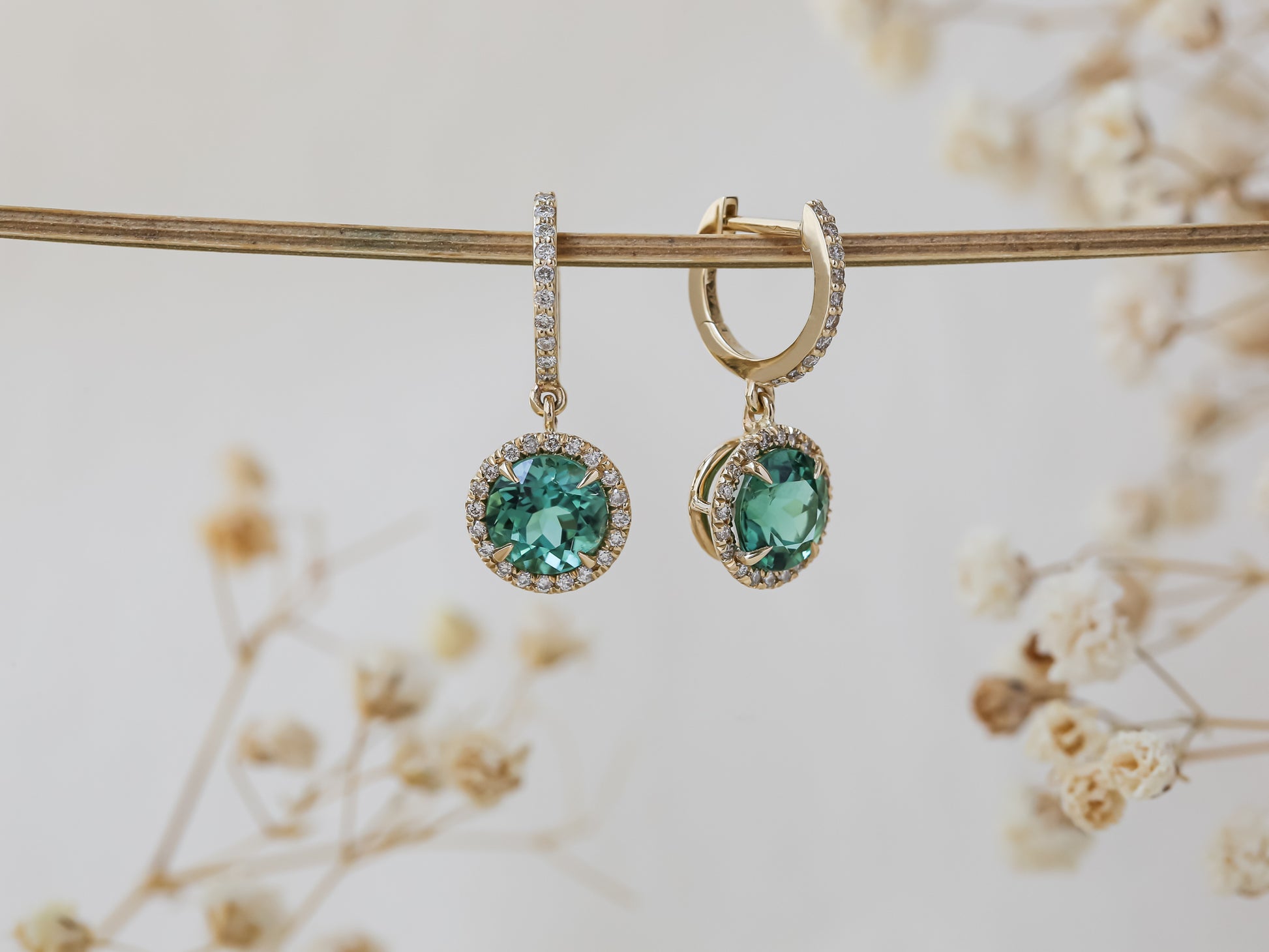 3.06 Carat Tourmaline Pendant Mini Hoops