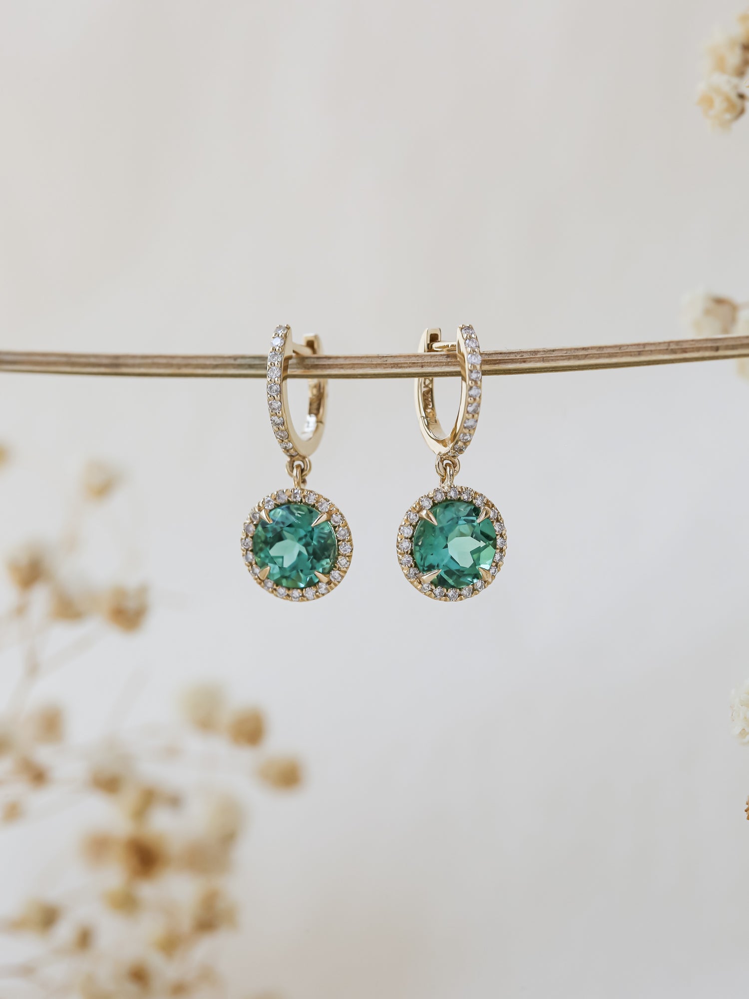 3.06 Carat Tourmaline Pendant Mini Hoops
