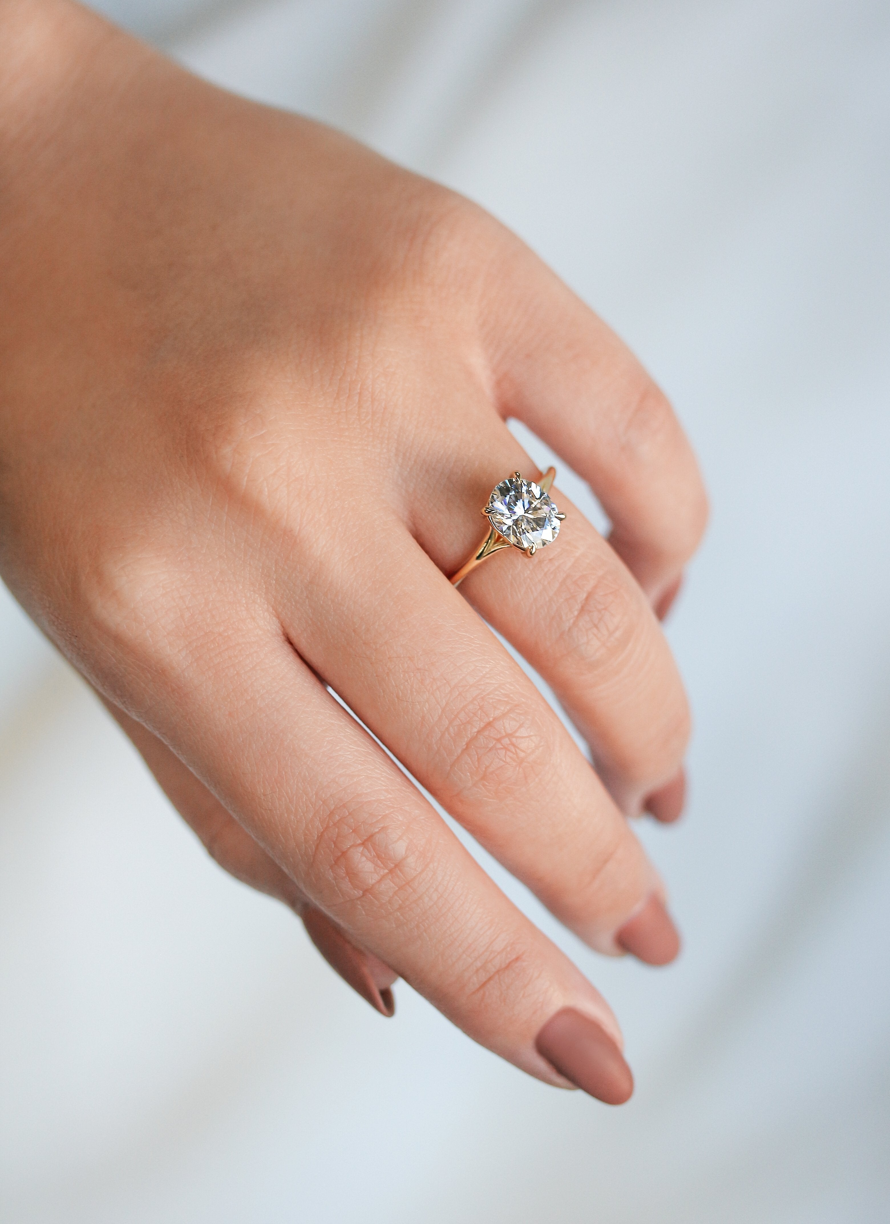 Kobelli Amelie Split Shank Solitaire Ring - hand model favorites