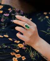 Kobelli grøn turmalin kongelig kammusling ring
