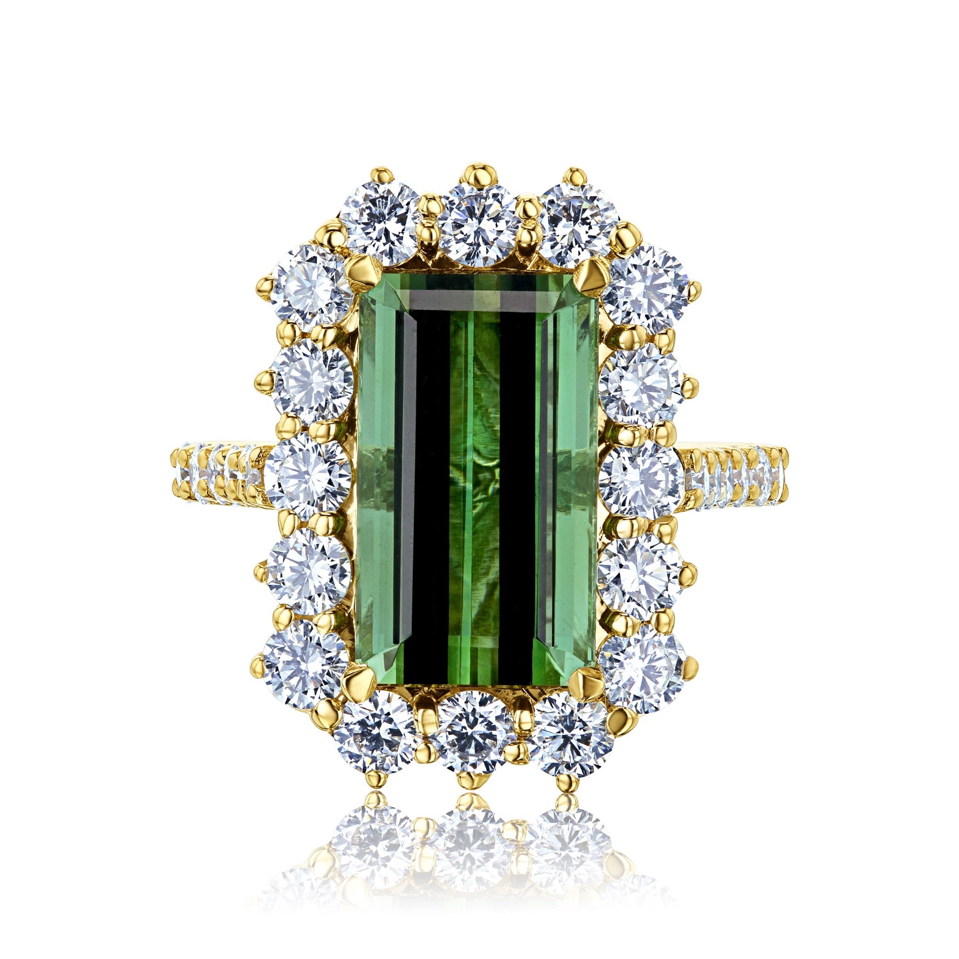 Kobelli Green Tourmaline Elongated Elizabeth Ring