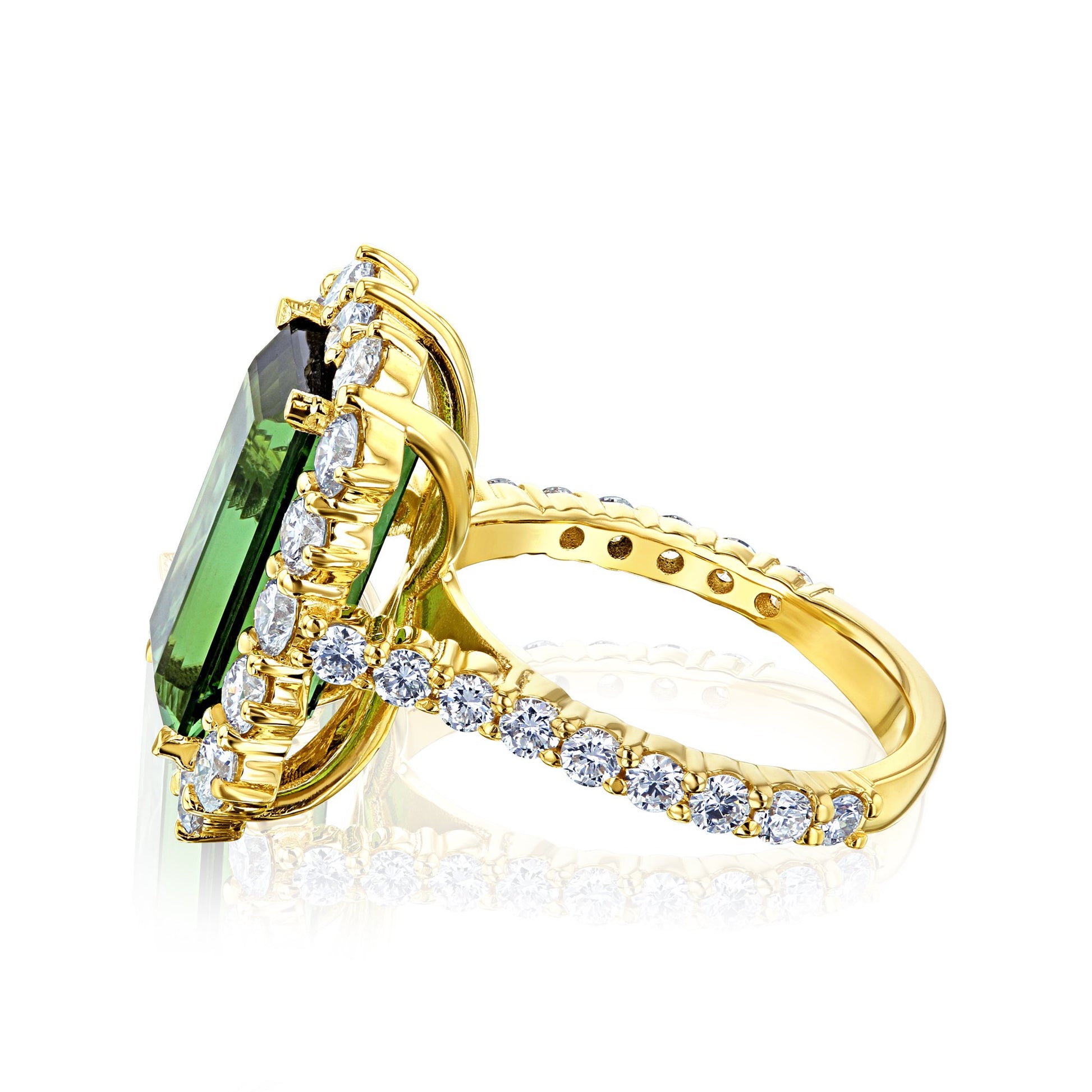 Kobelli Green Tourmaline Elongated Elizabeth Ring