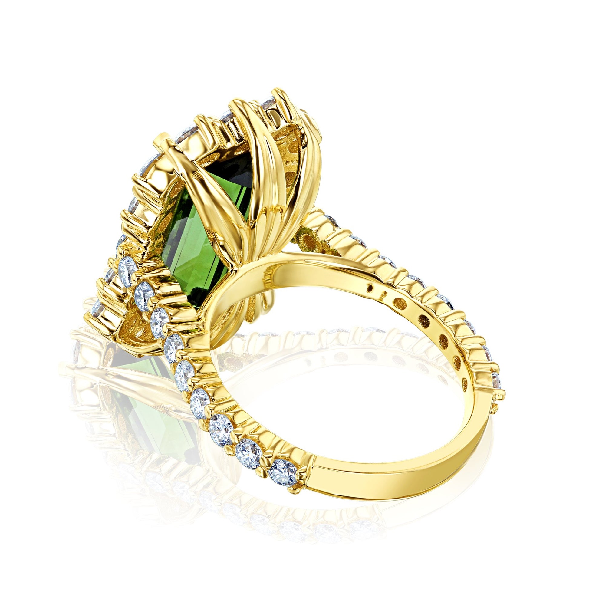 Kobelli Green Tourmaline Elongated Elizabeth Ring