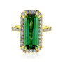 Kobelli Elongated Double-Prong Green Tourmaline Ring
