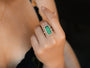 Kobelli Elongated Double-Prong Green Tourmaline Ring