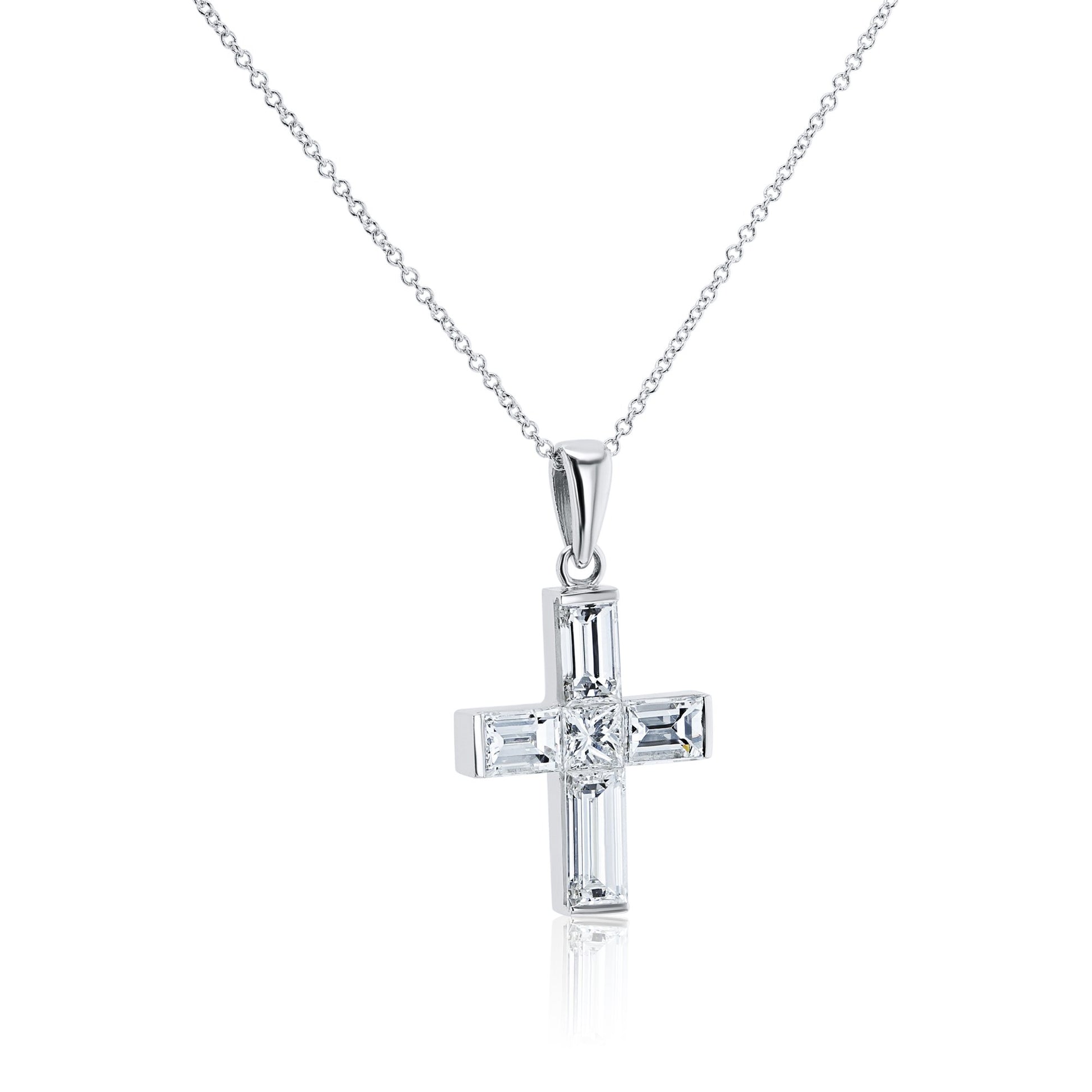 Kobelli Baguette One-of-A-Kind Diamond Cross Pendants