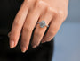 rococo halo ring on a hand