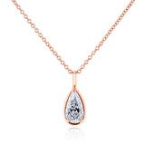 Solitaire Pear Diamond Necklace 0.8 Carat