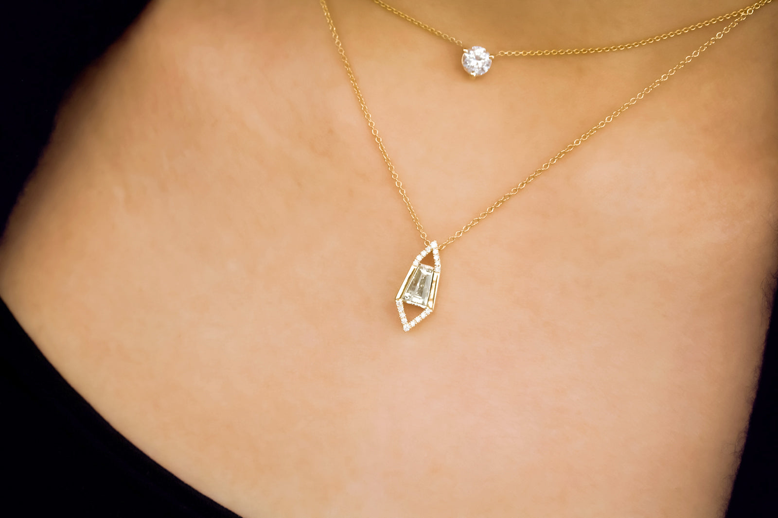 Kobelli Baguette Diamond Necklace