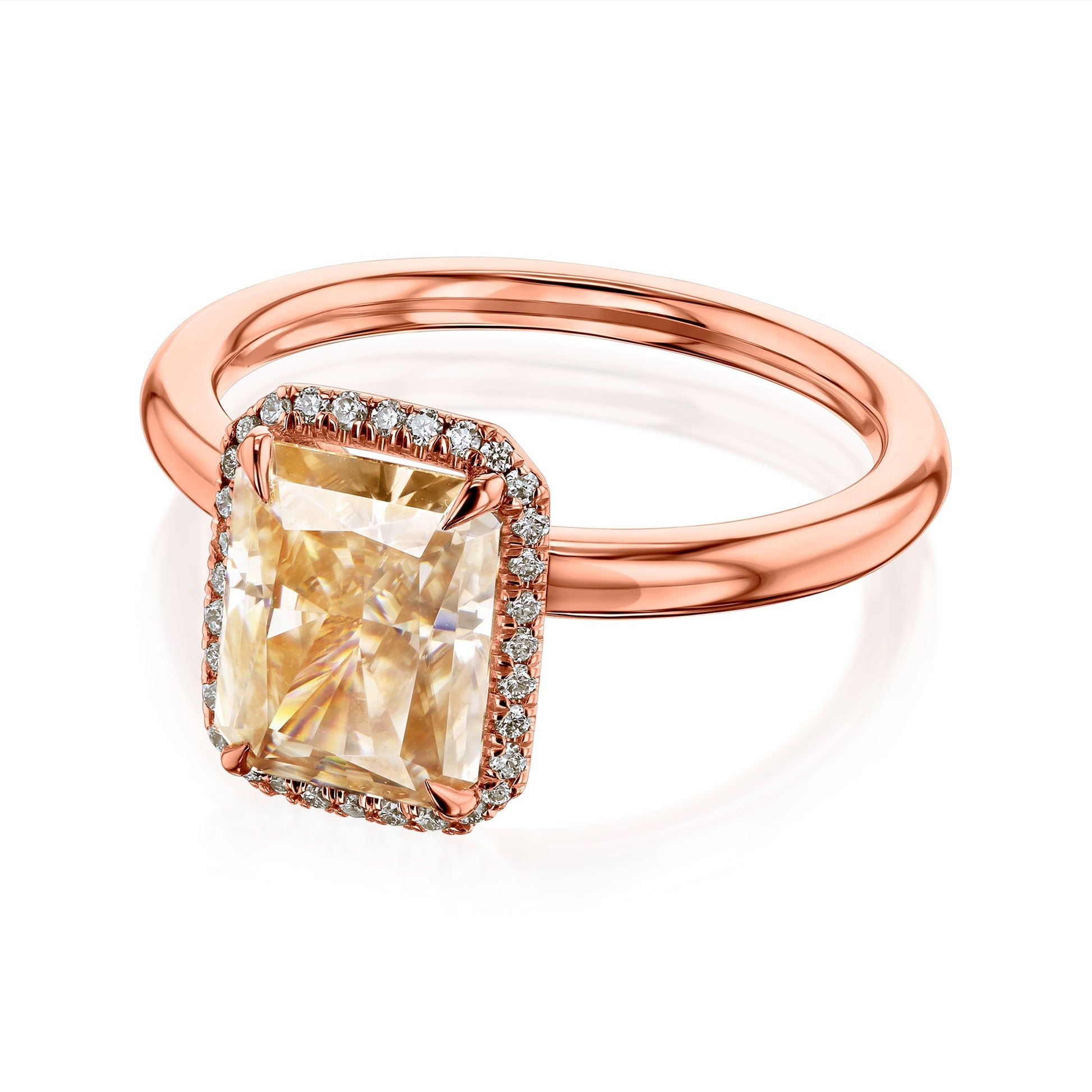 Kobelli Light Champagne Crushed Ice Moissanite and Diamonds