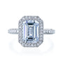 Kobelli Emerald Blue Diamond Ball Prongs Statement Engagement Ring