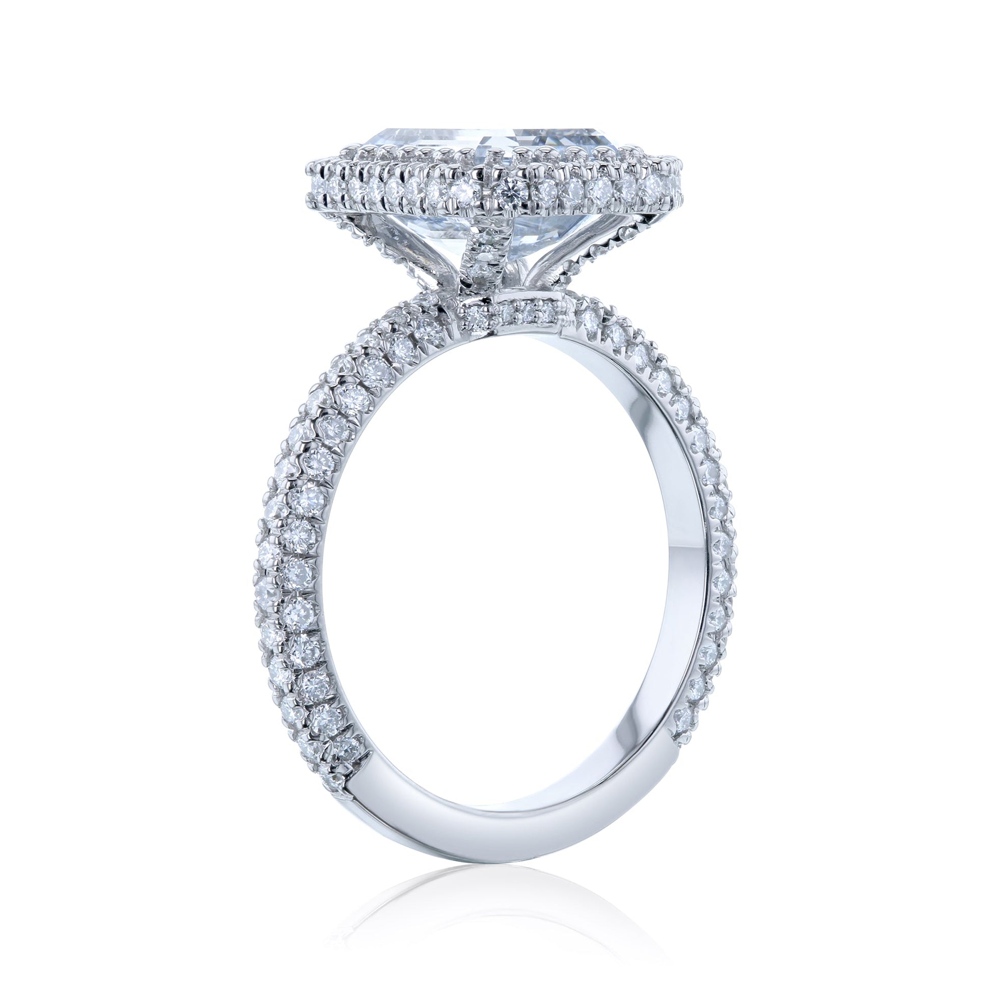Kobelli Emerald Blue Diamond Ball Prongs Statement Engagement Ring
