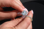 Kobelli Emerald Blue Diamond Ball Prongs Statement Engagement Ring