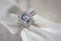 Kobelli Emerald Blue Diamond Ball Prongs Statement Engagement Ring