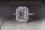 Kobelli Emerald Blue Diamond Ball Prongs Statement Engagement Ring