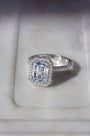 Kobelli Emerald Blue Diamond Ball Prongs Statement Engagement Ring