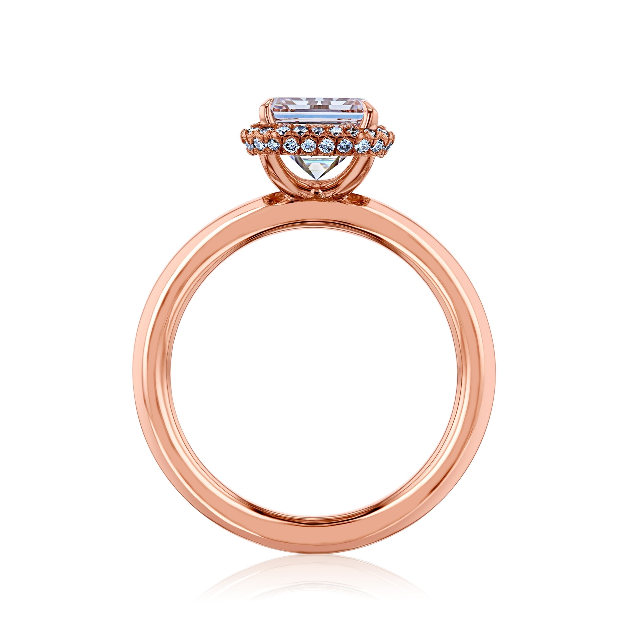 Kobelli 3.23ctw Certified Lab-Grown Fancy Intense Pink Emerald-cut