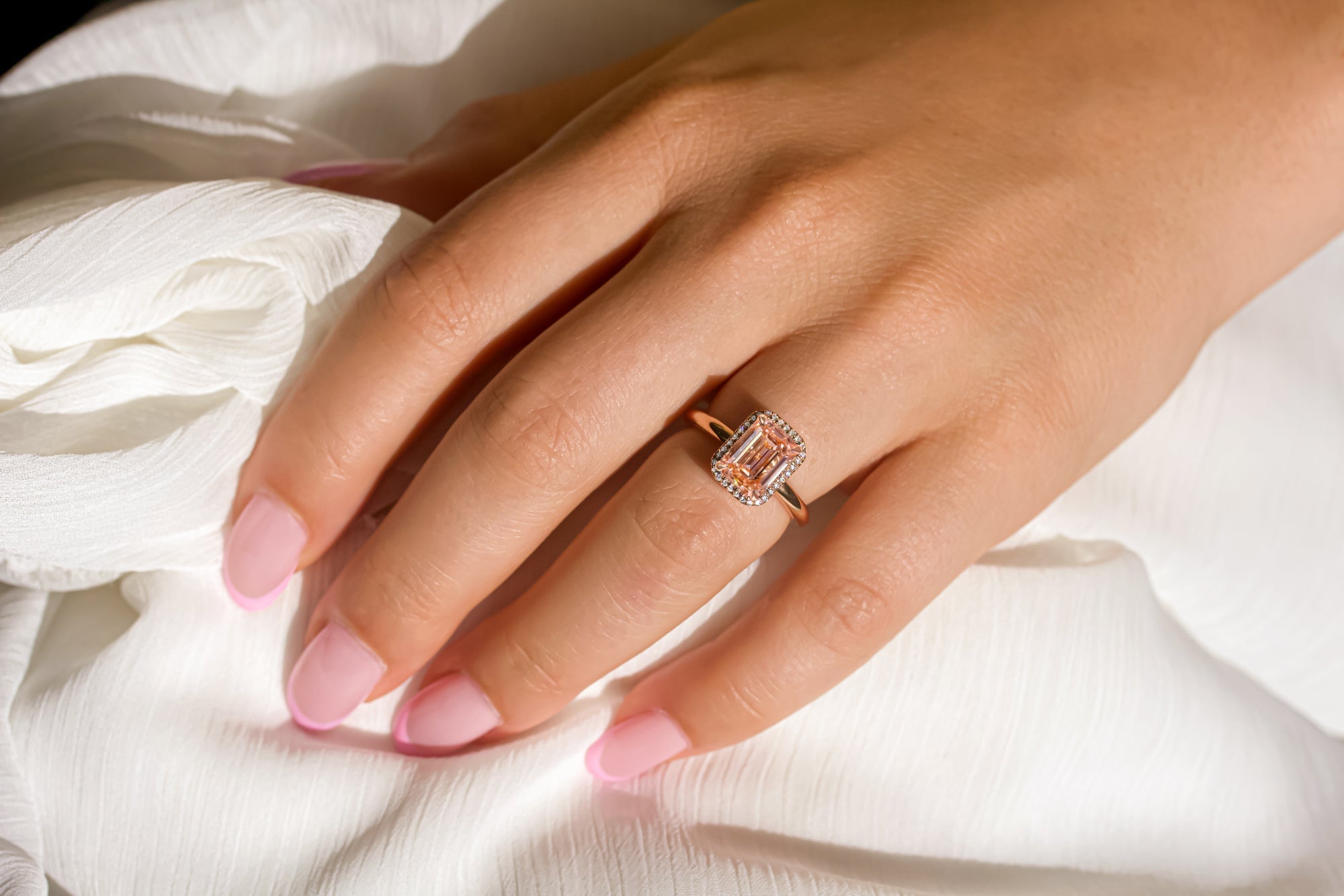 Kobelli 3.23ctw Certified Lab-Grown Fancy Intense Pink Emerald-cut