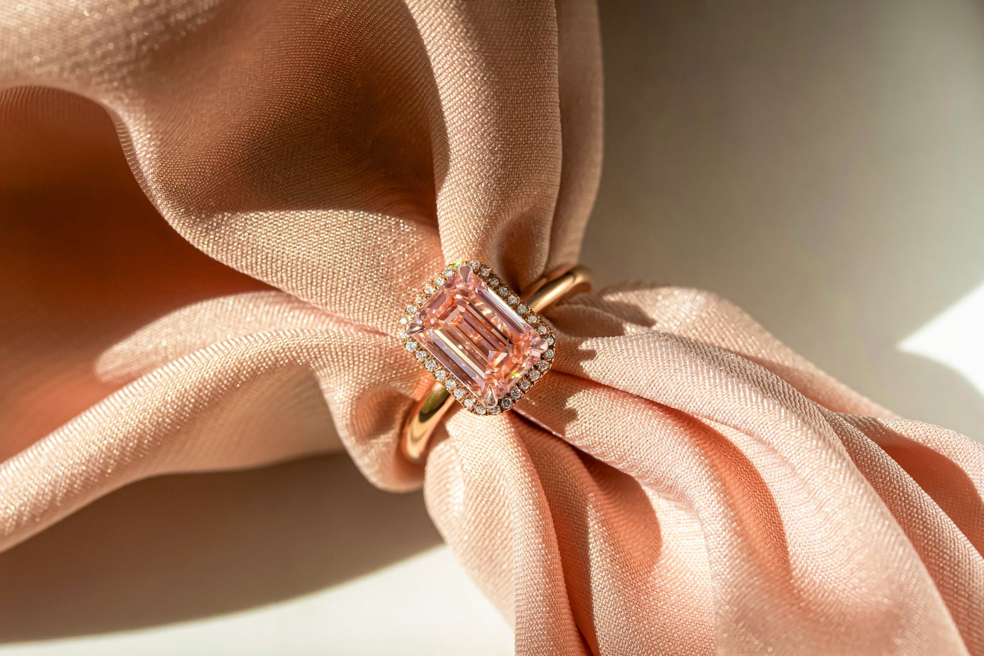 Kobelli Emerald Pink Diamond Cocktail Engagement Ring