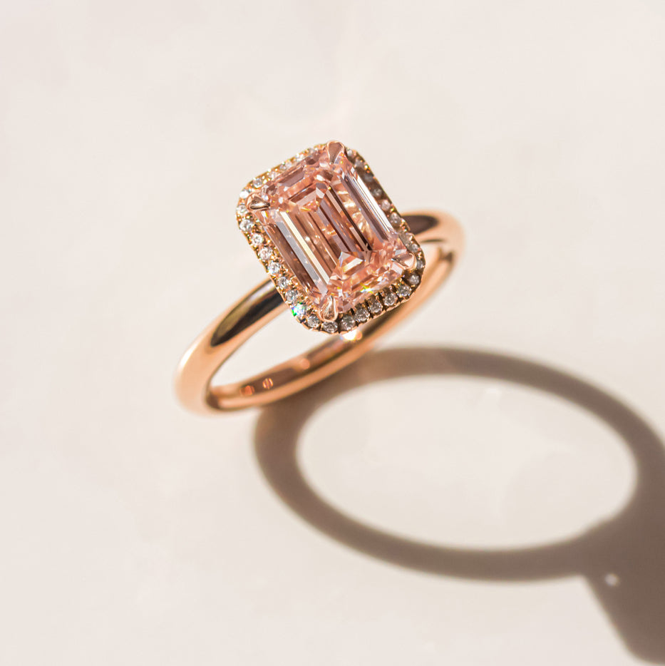 pink diamond dress ring Fancy Vivid Pink Emerald Diamond Dress Ring