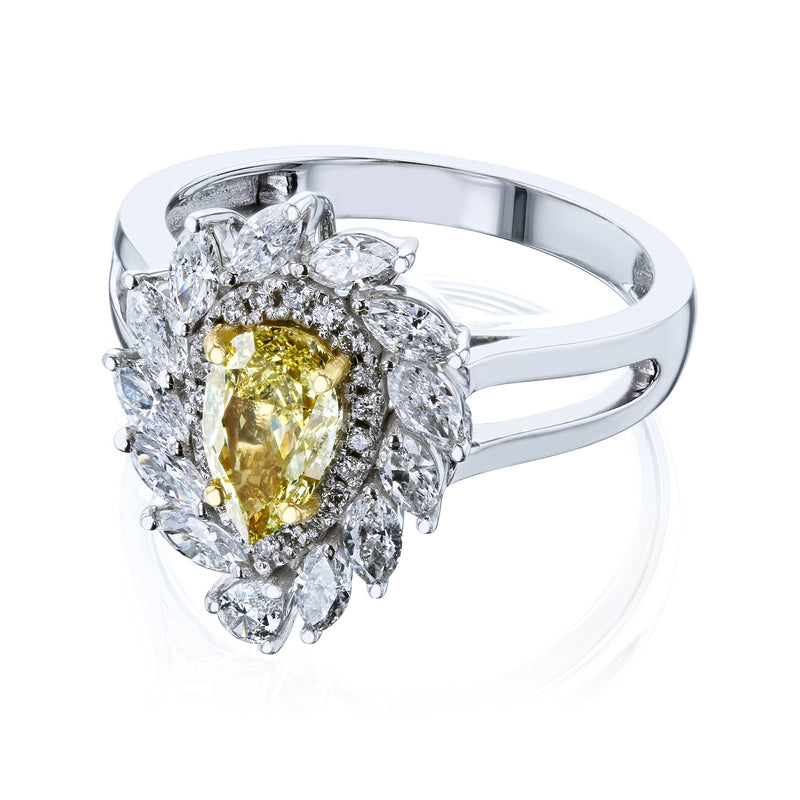 Fancy Yellow with Pink Halo White Diamond Ring – Michael E. Minden Diamond  Jewelers - The Diamond & Wedding Ring Store
