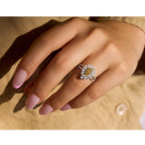 Anel de noivado Kobelli Fancy Yellow Natural Diamond (Diamante Canário) com corte em pêra 18k
