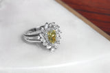 Kobelli Fancy Yellow Natural Diamond (Canary Diamond) Pæreslipt 18k forlovelsesring