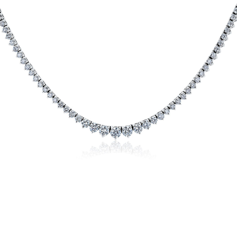 18ct White Gold Diamond Tennis Necklace, Set With 4.40ct of Baguette  Diamonds - Jewellery Cave London