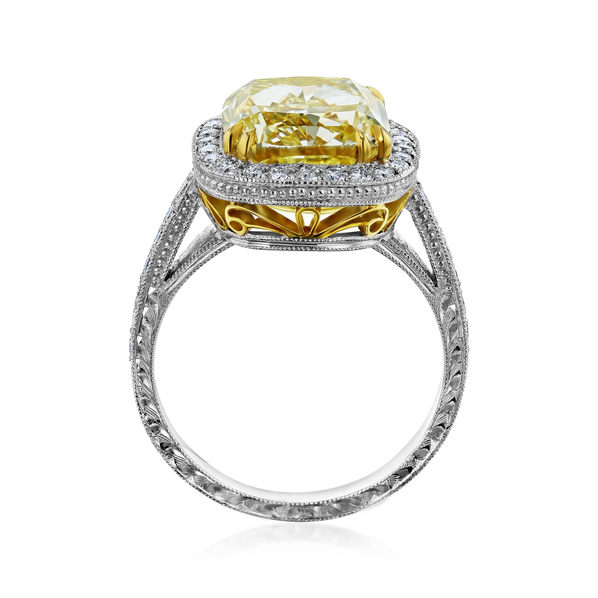 6.73 Carat Fancy Yellow Diamond Cordelia Ring (GIA)