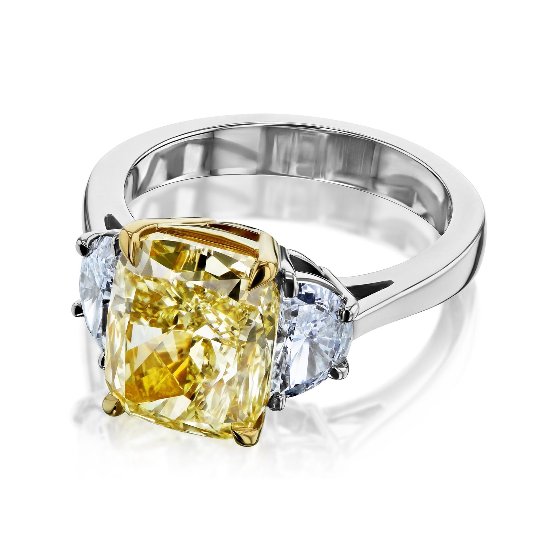 6.01 Carat Fancy Yellow Diamond 3-Stone Juliet Ring (GIA)