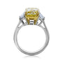 6.01 Carat Fancy Yellow Diamond 3-Stone Juliet Ring (GIA) - Profile angle