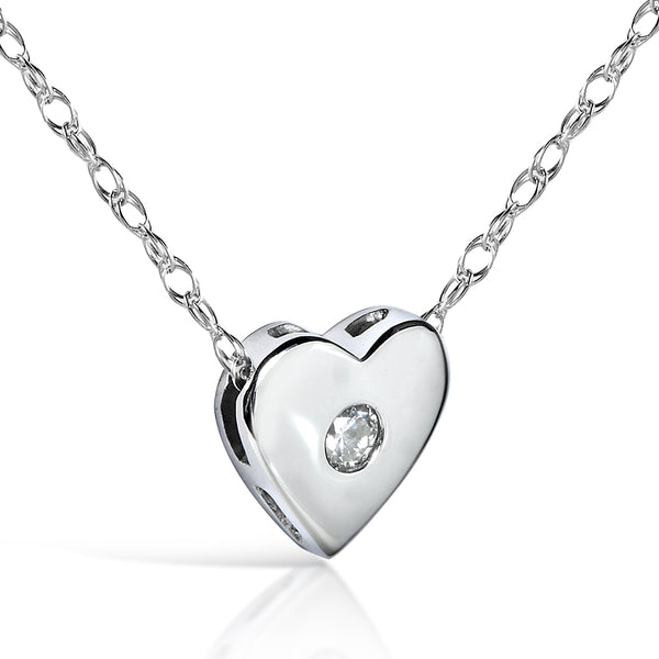 Diamond Bezel Heart Necklace
