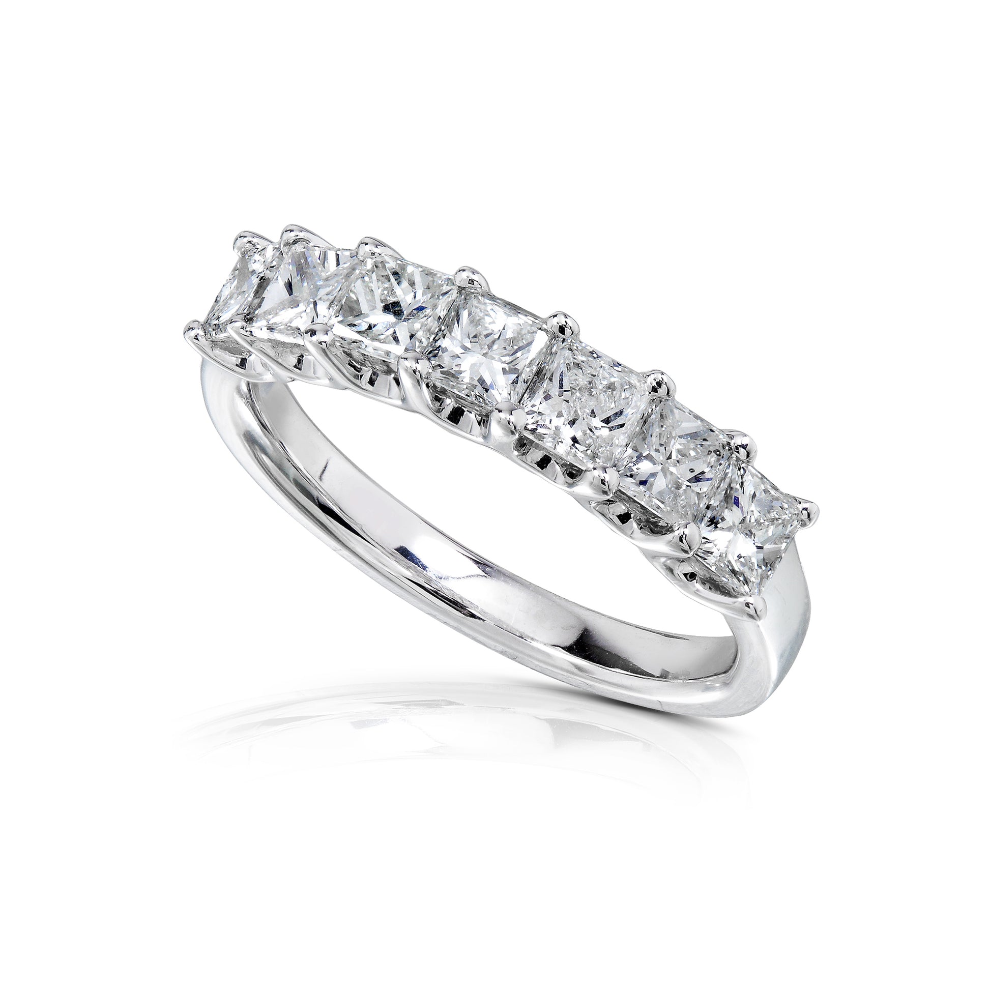 1 Carat Natural Diamond Princess 7-Stone Ring