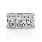 anel floral fashion de diamante 1/2ct.tw