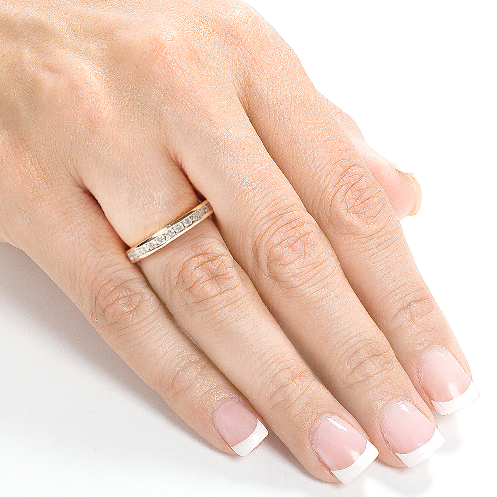 1 Carat Natural Diamond Channel Eternity Ring