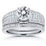 Kobelli Round and Princess Baguette Diamond Bridal Set 1 7/8 CTW in 14k White Gold