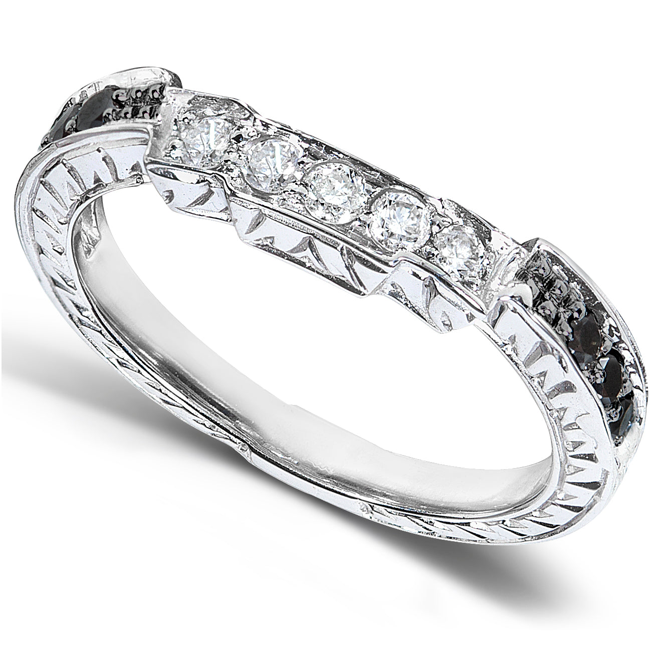 Black & White Natural Diamond Josephine Shadow Ring