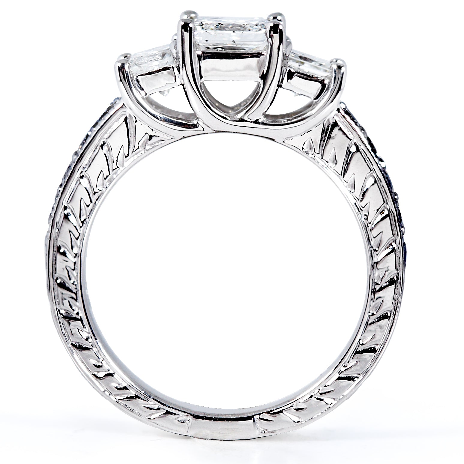 1.3 Carat Black & White Natural Diamond Josephine Ring