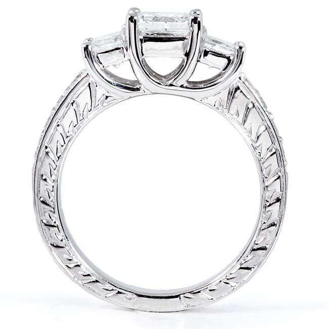 Kobelli Diamond Three-Stone Engagement Ring 1 1/3 carats (ctw) in 14K White Gold
