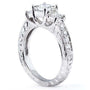 Kobelli Diamond Three-Stone Engagement Ring 1 1/3 carats (ctw) in 14K White Gold