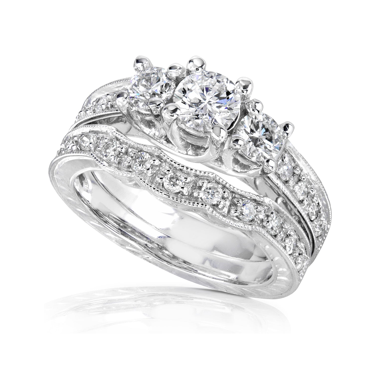 1 Carat Natural Diamond Jolene Bridal Set