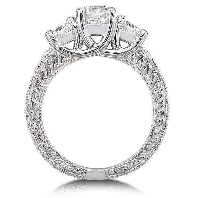 Kobelli Three Stone Round Diamond Bridal Set 1 1/4 carat (ctw) in 14k White Gold (3 Piece Set)